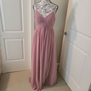 Grad/Bridesmaid  Formal Gown Azazie Raychelle Long Flowy Dress color Dusty Rose